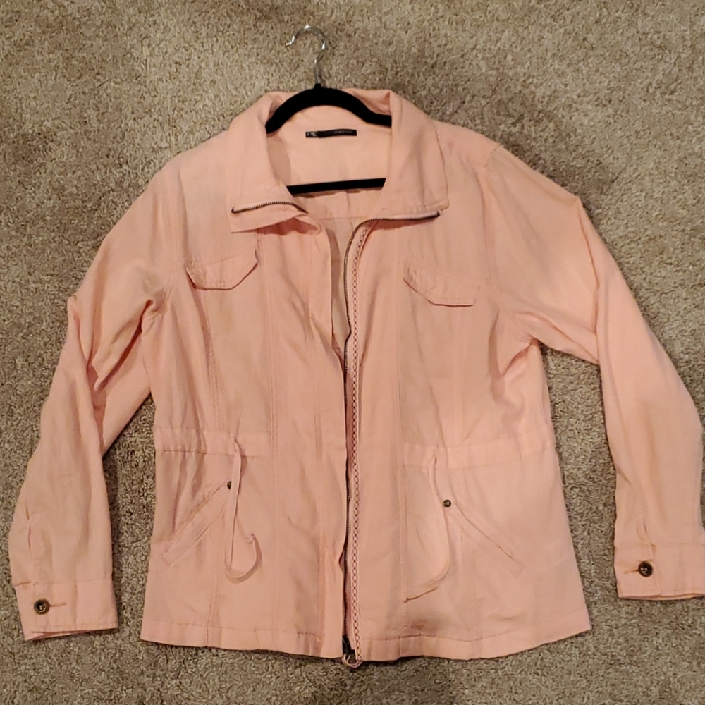 Linen Blend Zippered Jacket